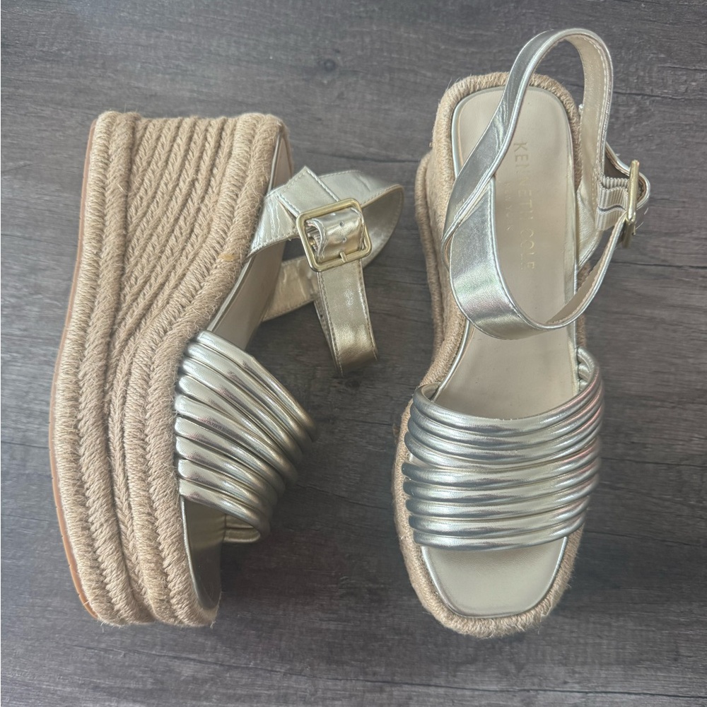 Kenneth Cole Gold Platform Sandals